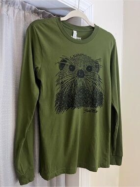Marushka Sea Otter Olive Green Long-Sleeve T Shirt